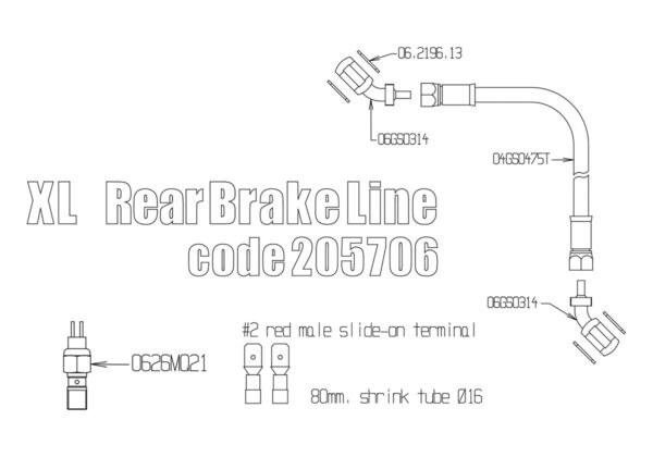 Braided brake line rear for Harley Davidson Sportster 04-13 - Image 2