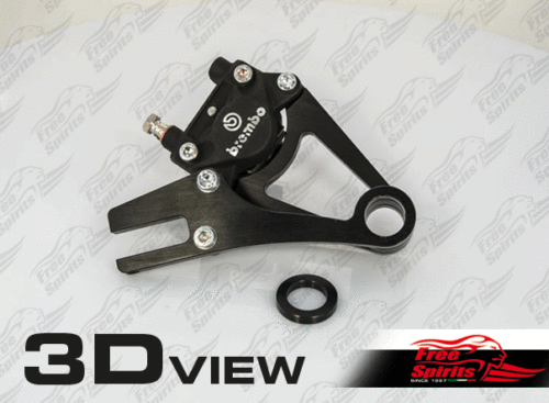 Rear brake caliper 2 pot kit (Black) for Harley Davidson XR1200