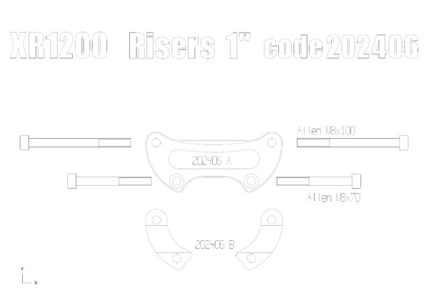 Risers for OEM handlebar & our yokes 202401-202404 (Black)