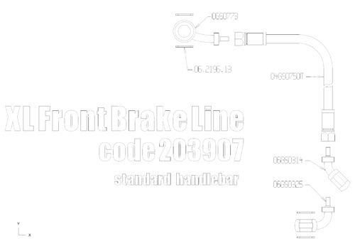 Braided brake line front kit for Harley Davidson Sporster Forty-Eight until 2013