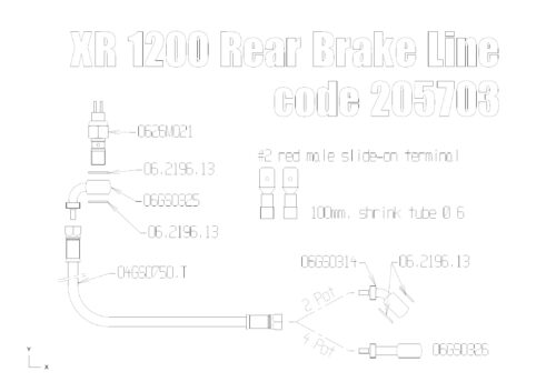 Braided brake line rear for Harley Davidson XR1200