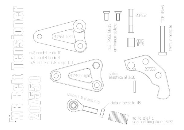 Buell XB Belt tensioner (Hot Yellow)