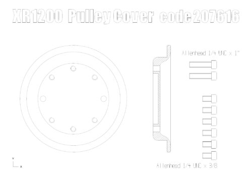 Pulley Cover Harley Davidson Sportster & XR1200 (Black)