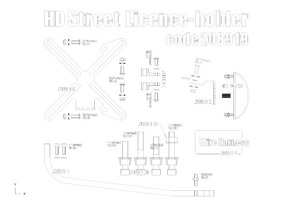 License plate bracket for Harley Davidson Street