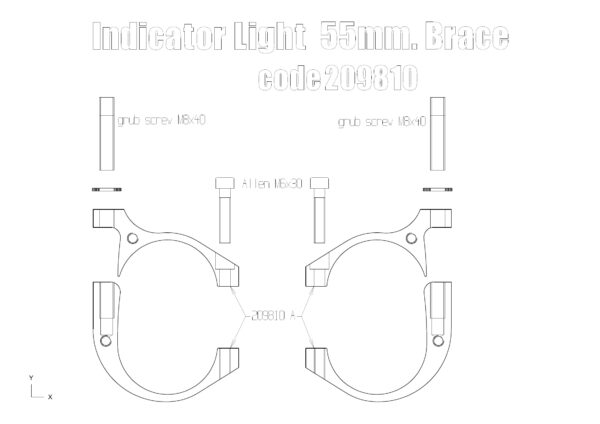 Front indicator light bracket for Harley Davidson, Buell & Triumph