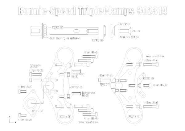 Yokes Triumph Classic for Speed Triple 1050 USD fork (Black)