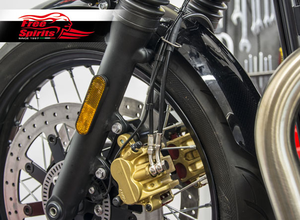 Triumph Bobber Braided Front Brake Line for kit 303901