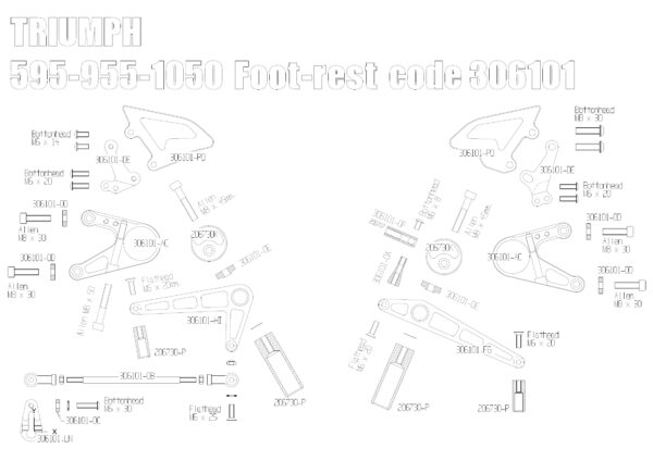 Footrest for Triumph Daytona & Speed Triple 97-10 (Black)