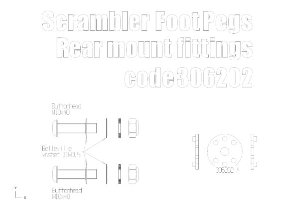 Mounting kit for passenger foot rest code 306201