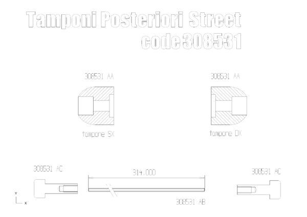 Axle Protector / Sliders rear for Triumph 675