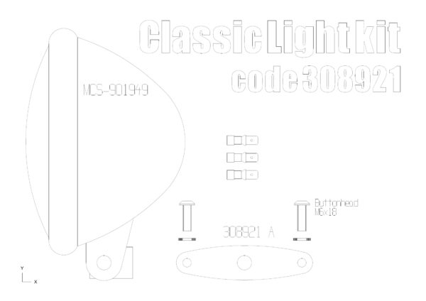 Headlight kit for Triumph Classic