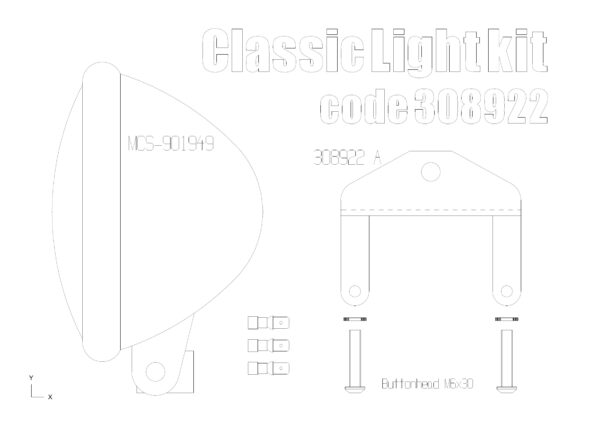 Headlight kit for Triumph Classic