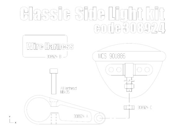 Side light bracket kit for Triumph Classic