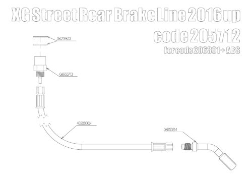 Braided brake line rear Harley Davidson XG Street with ABS for kit 206301