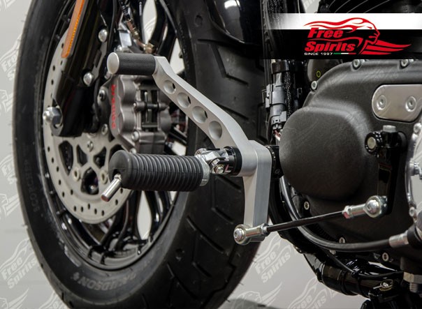 TARAZON CNC Leva Freno Lunga Regolabile Per Harley Davidson Sportster XL 883 1200 (2004-2013) E XR 1200 (2008-2009) - Alluminio T6061, 6 Posizioni, Nero