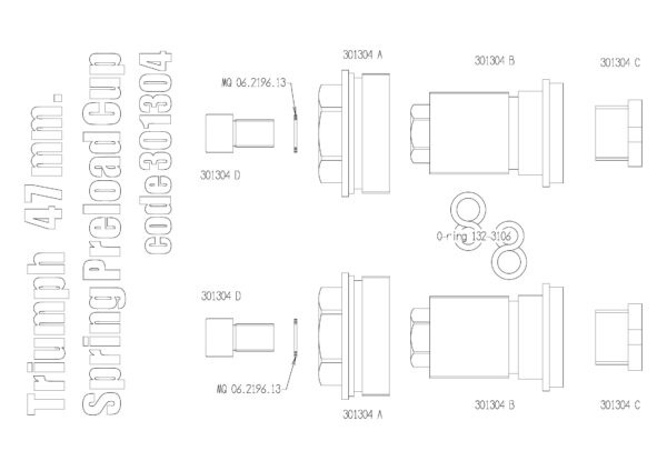 Fork Spring Pre-load Adjustment kit for Triumph Bobber Black (47 mm fork tube)