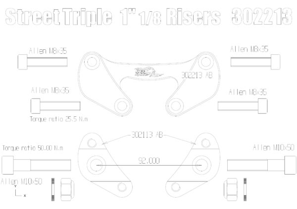 Risers for Oversize Handlebar for Triumph Street Triple