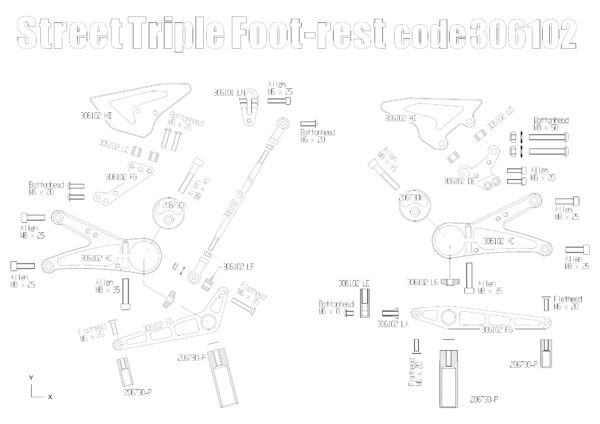 Footrest for Triumph 675