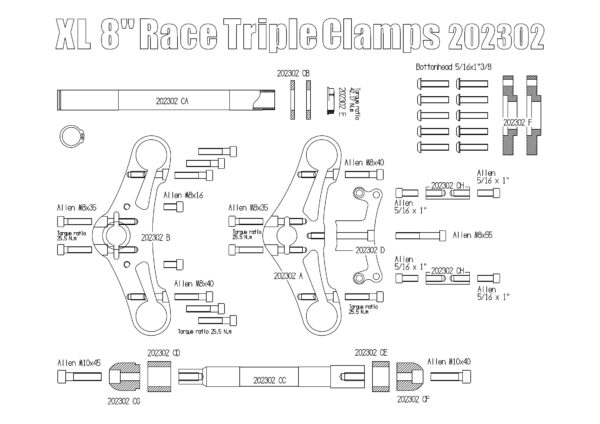 Harley Davidson Sportster Cafè racer Triple Yokes