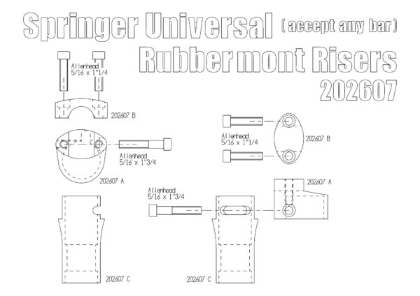 Springer universal rubber mount riser (Black)