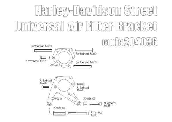 Universal High flow aircleaner kit for Harley Davidson Street