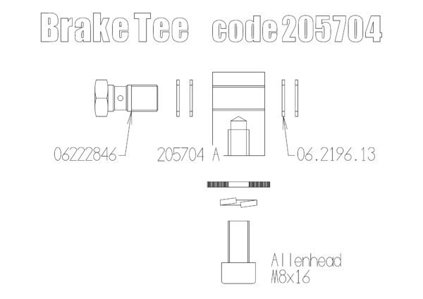 Brake tee adapter rear for Harley Davidson Dyna