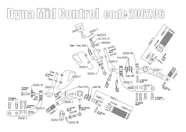 Harley Davidson Dyna Mid Control kit