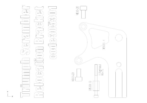 Rear Caliper relocation bracket for Triumph Scrambler & Thruxton