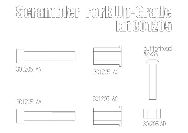 Fork off-road kit "30 plus" for Triumph Classic