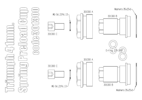 Fork Spring Pre-load Adjustment kit for Triumph 41 mm fork tube
