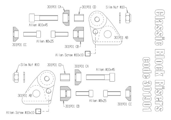 Riser Block for Triumph Classic (Black)