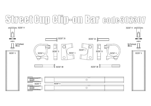 Kit Racer Bar Conversion for Triumph Street Cup
