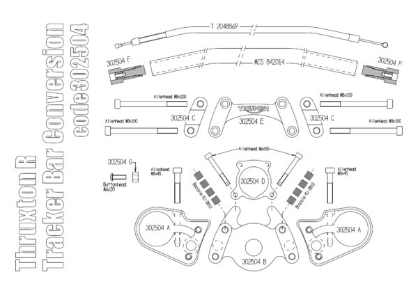 Tracker bar conversion kit for Triumph Thruxton R