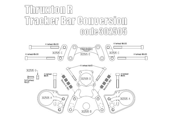 Fat bar conversion kit for Triumph Thruxton R