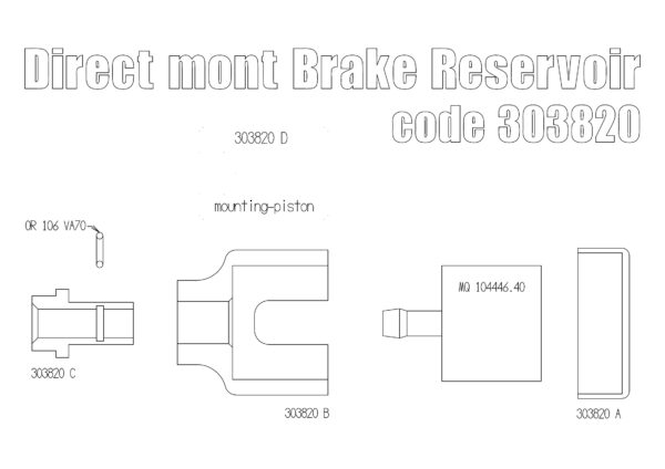 Brake fluid reservoir direct mount for Triumph (Black)