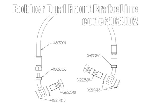 Triumph Bobber Braided Front Brake Line for kit 303901