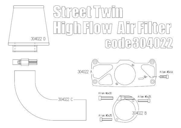 High Flow “water proof” Air Cleaner kit for Triumph Street Twin, Street Cup & T100 2016 up