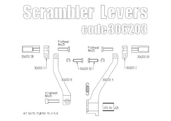 Reclining pedals kit for Triumph Scrambler (Silver)