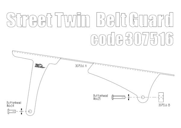 Belt guard for Triumph Street Twin/Cup/Scrambler & Bonneville T100/T120 2016 up