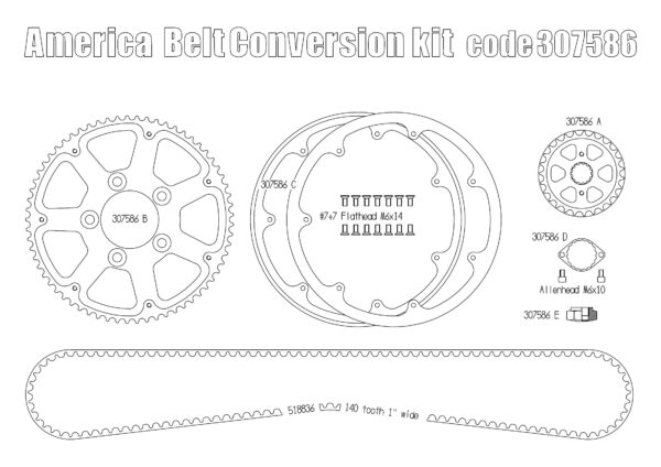 Belt drive conversion for Triumph America & Speedmaster (Black)