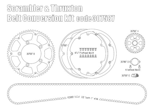 Belt drive conversion for Triumph Scrambler & Thruxton