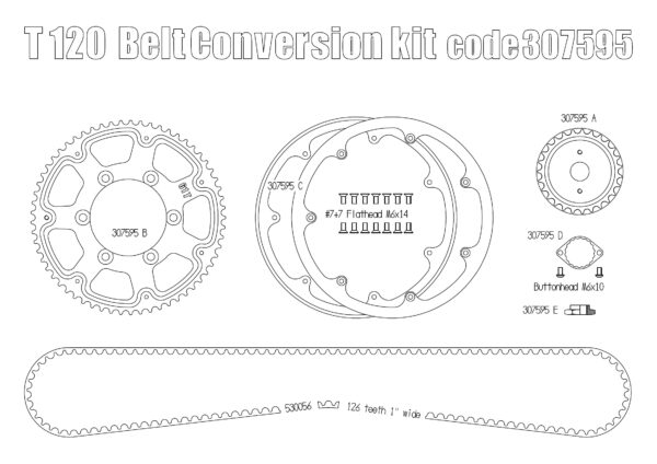 Belt drive conversion for Triumph Bonneville T120