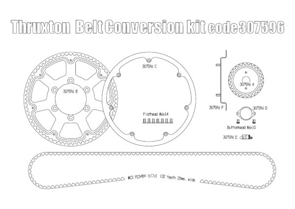 Belt drive conversion for Triumph Thruxton 1200