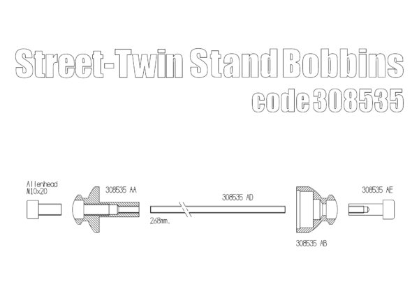 Triumph New Classic paddock stand bobbins