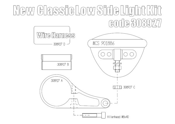 Side light bracket (Low) kit for Triumph New Classic