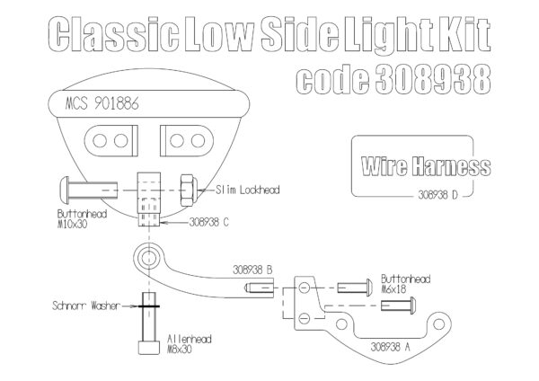 Side light bracket kit for Triumph Bobber