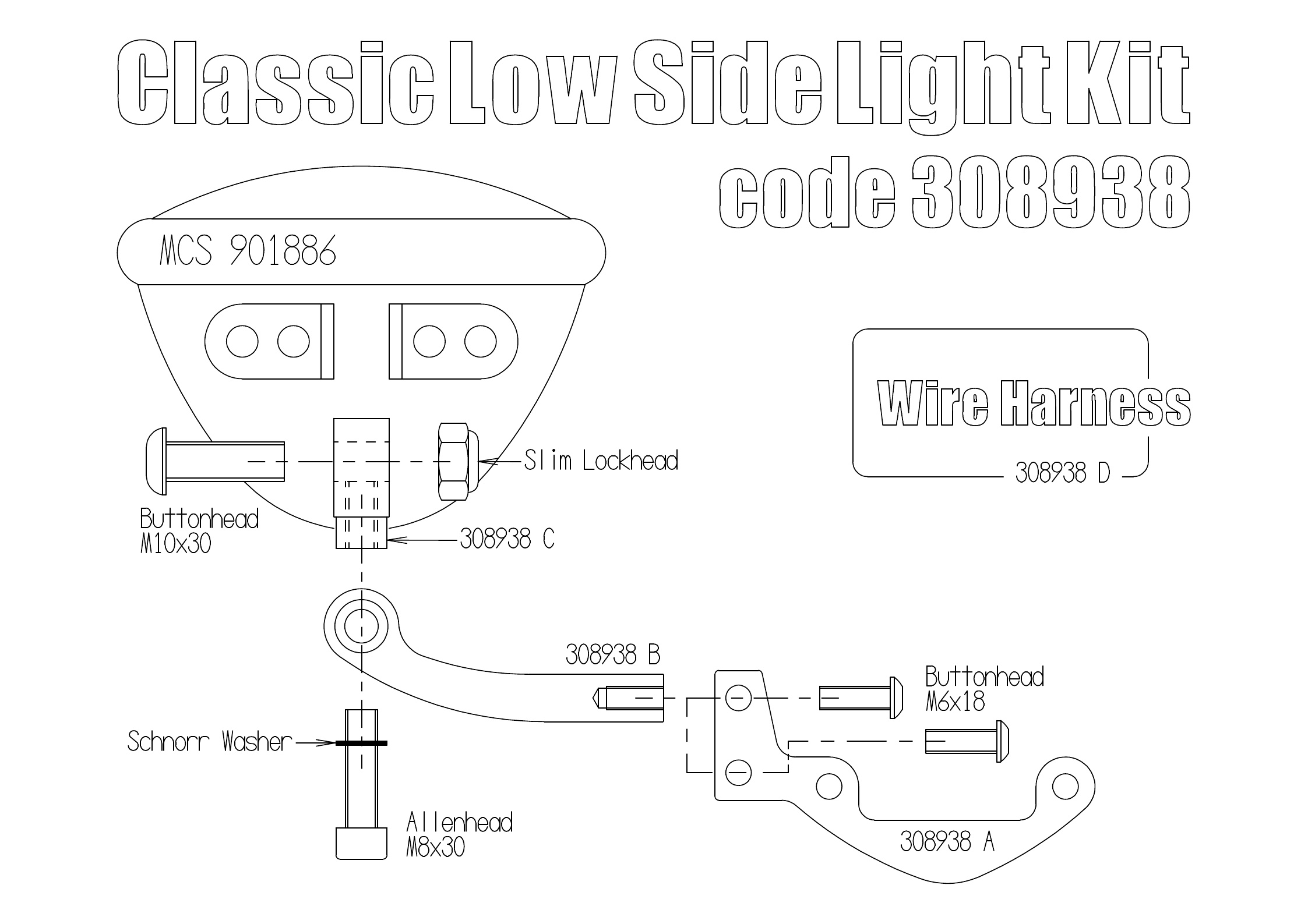 Side light bracket kit for Triumph Bobber