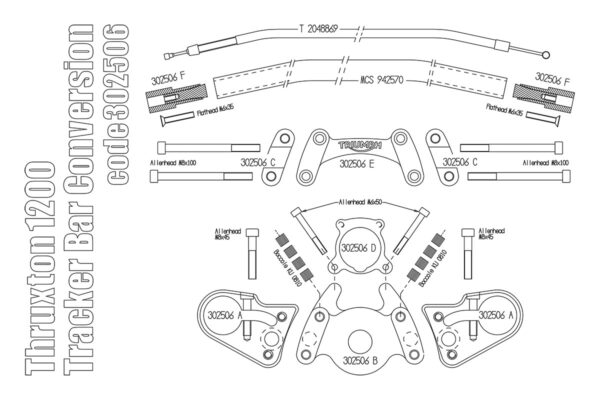 Tracker bar conversion kit for Triumph Thruxton 1200 Standard