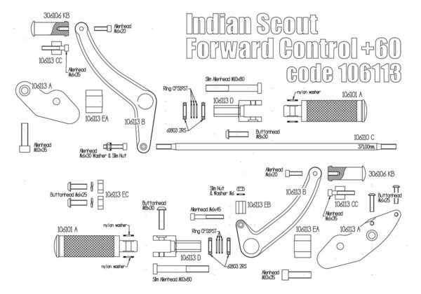Forward control kit for Indian Scout