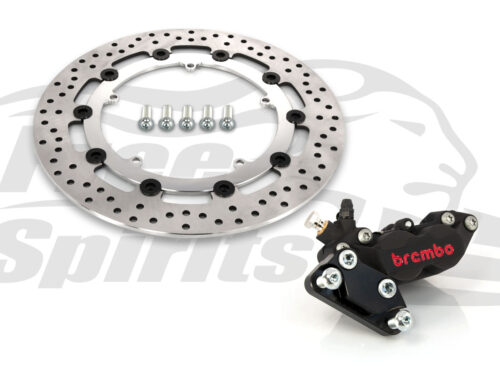 Harley Davidson Dyna 06-17 con ruote in lega - Kit pinza 4p. e disco freno 320 mm - Nero e cromato
